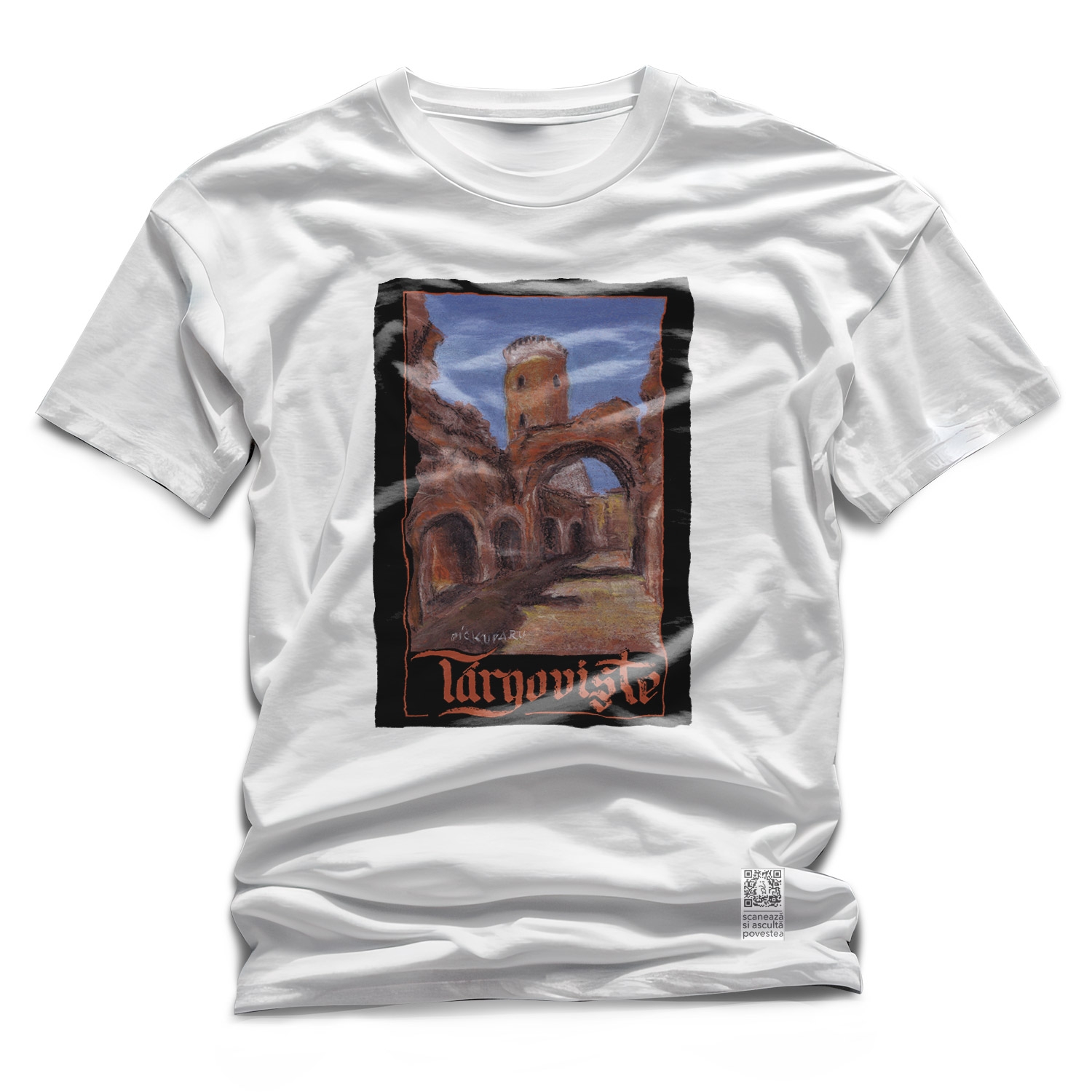 Tricou alb cadou/suvenir Iubeste Targoviste 1