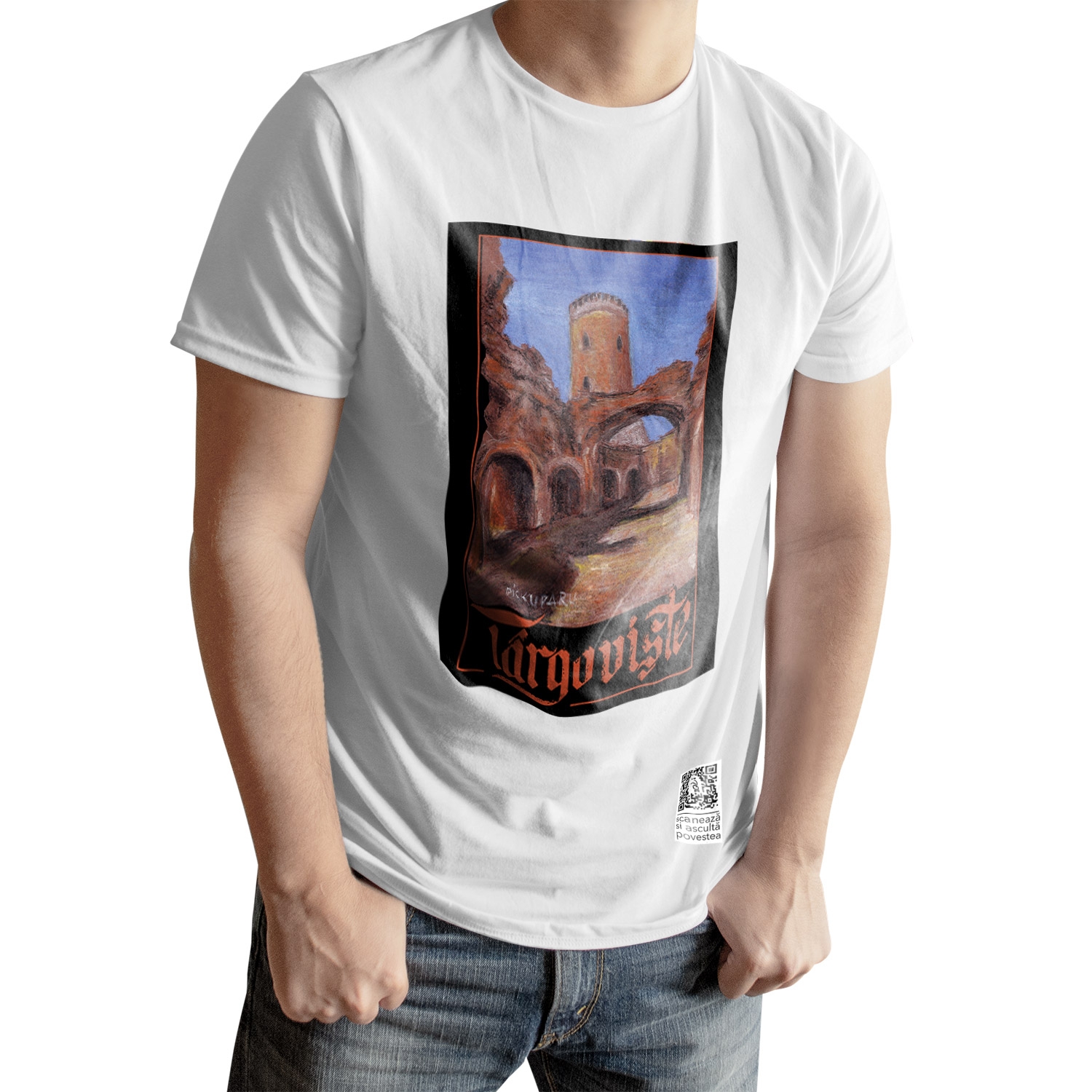 Tricou alb cadou/suvenir Iubeste Targoviste 1