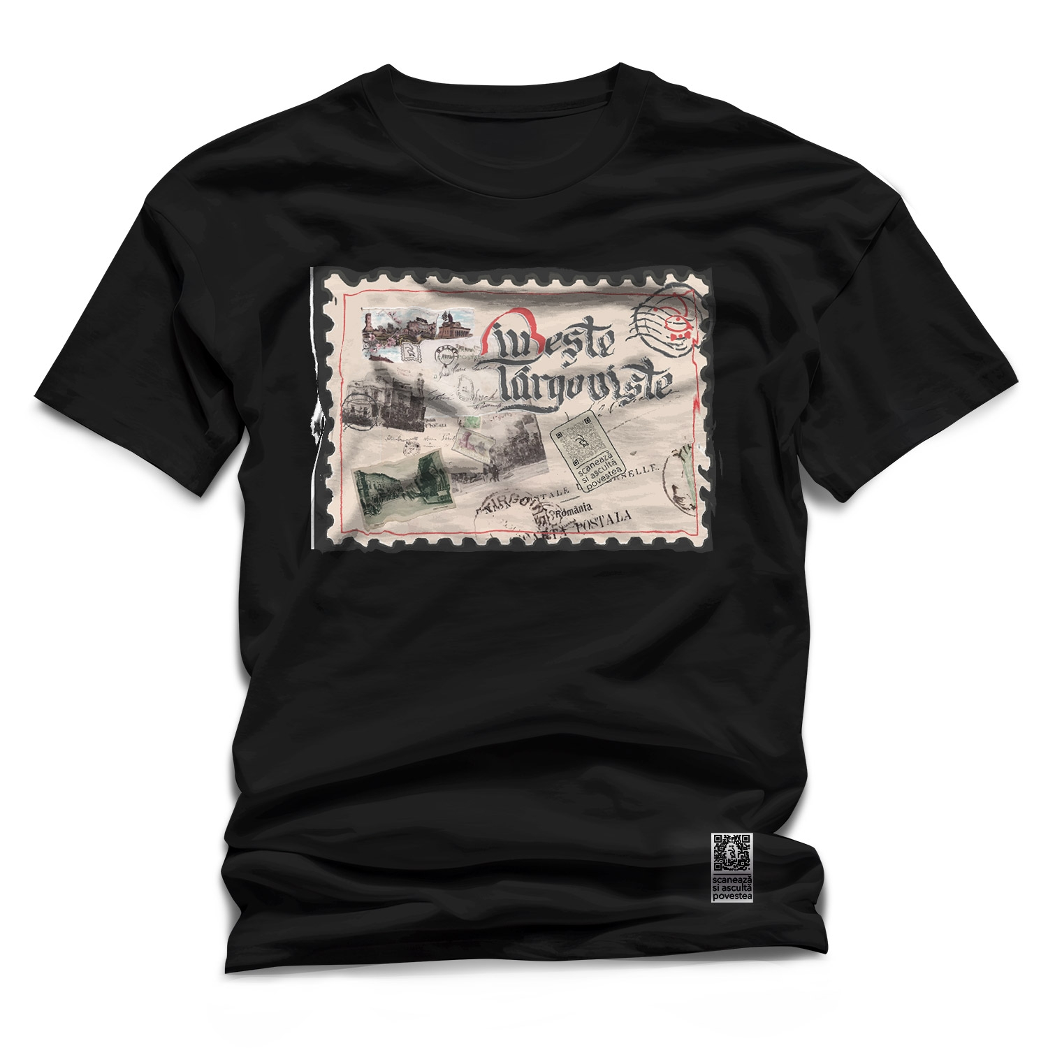 Tricou negru cadou/suvenir Iubeste Targoviste 4 