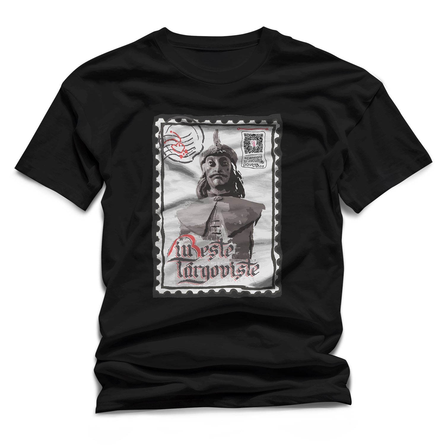 Tricou negru 2 cadou/suvenir Iubeste Targoviste 5