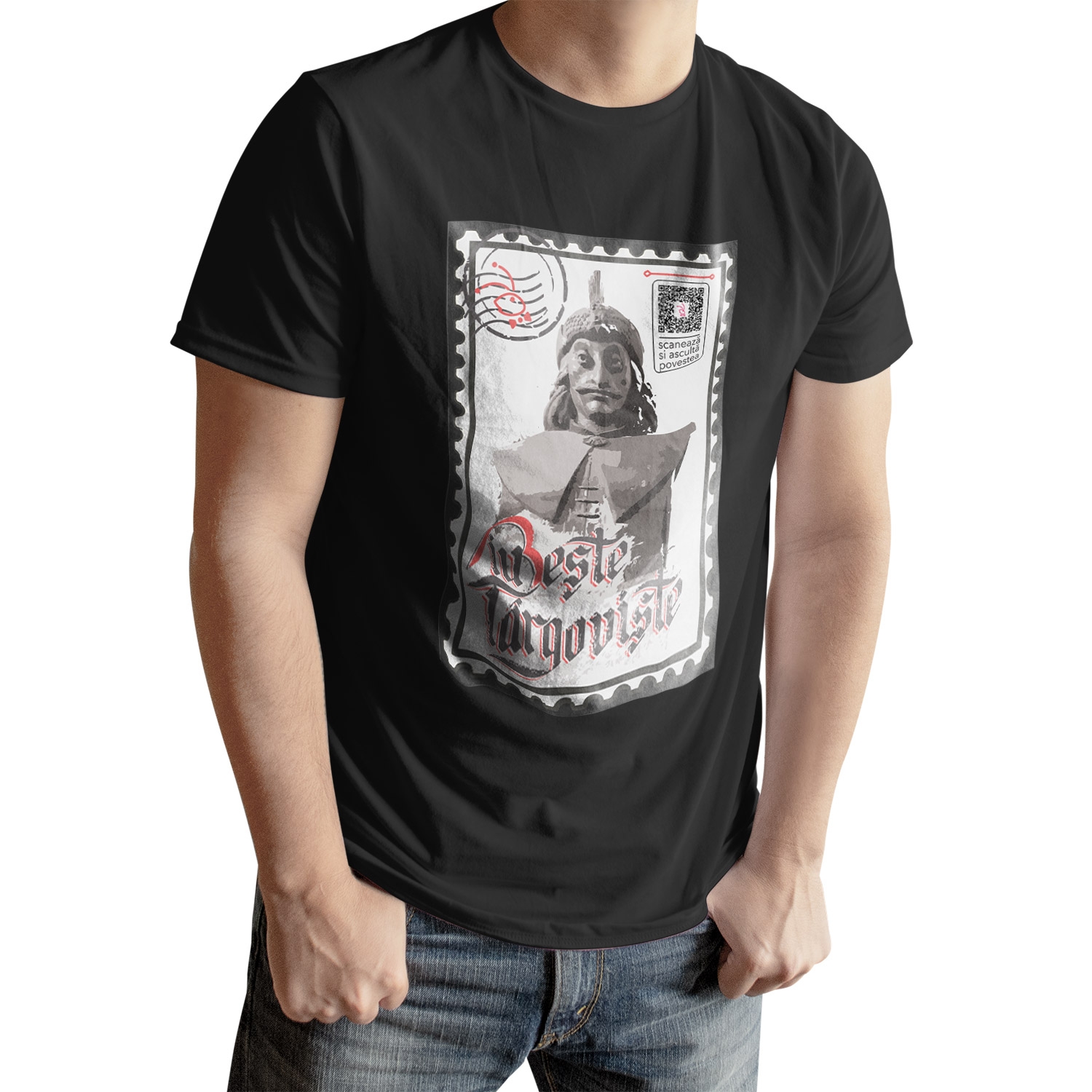 Tricou negru 2 cadou/suvenir Iubeste Targoviste 5