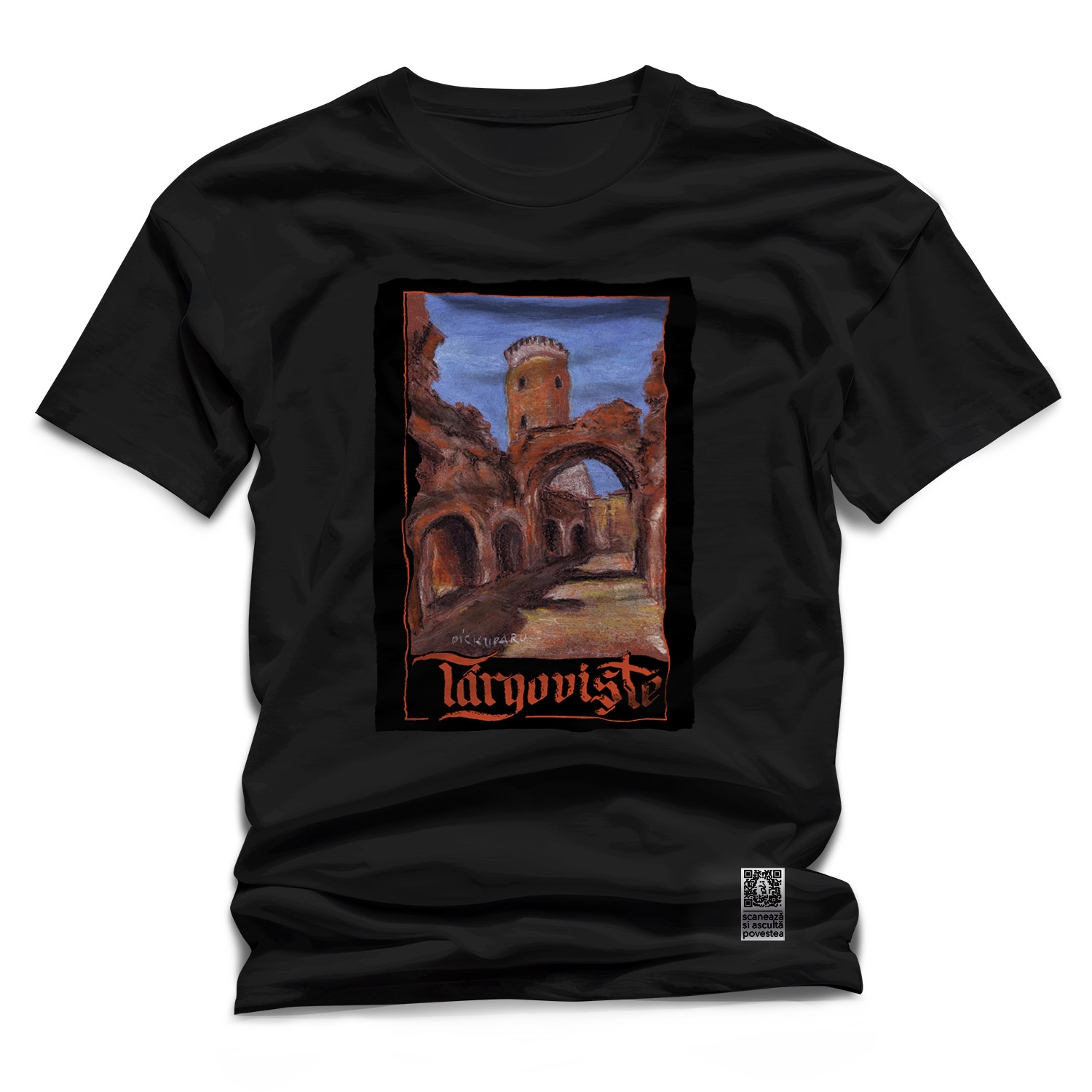 Tricou negru cadou/suvenir Iubeste Targoviste 1