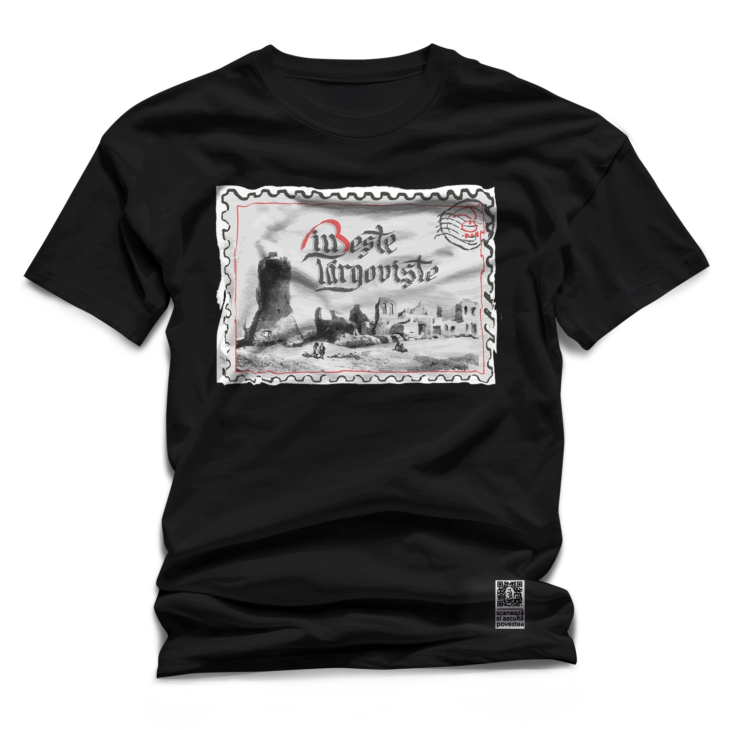 Tricou negru cadou/suvenir Iubeste Targoviste 11