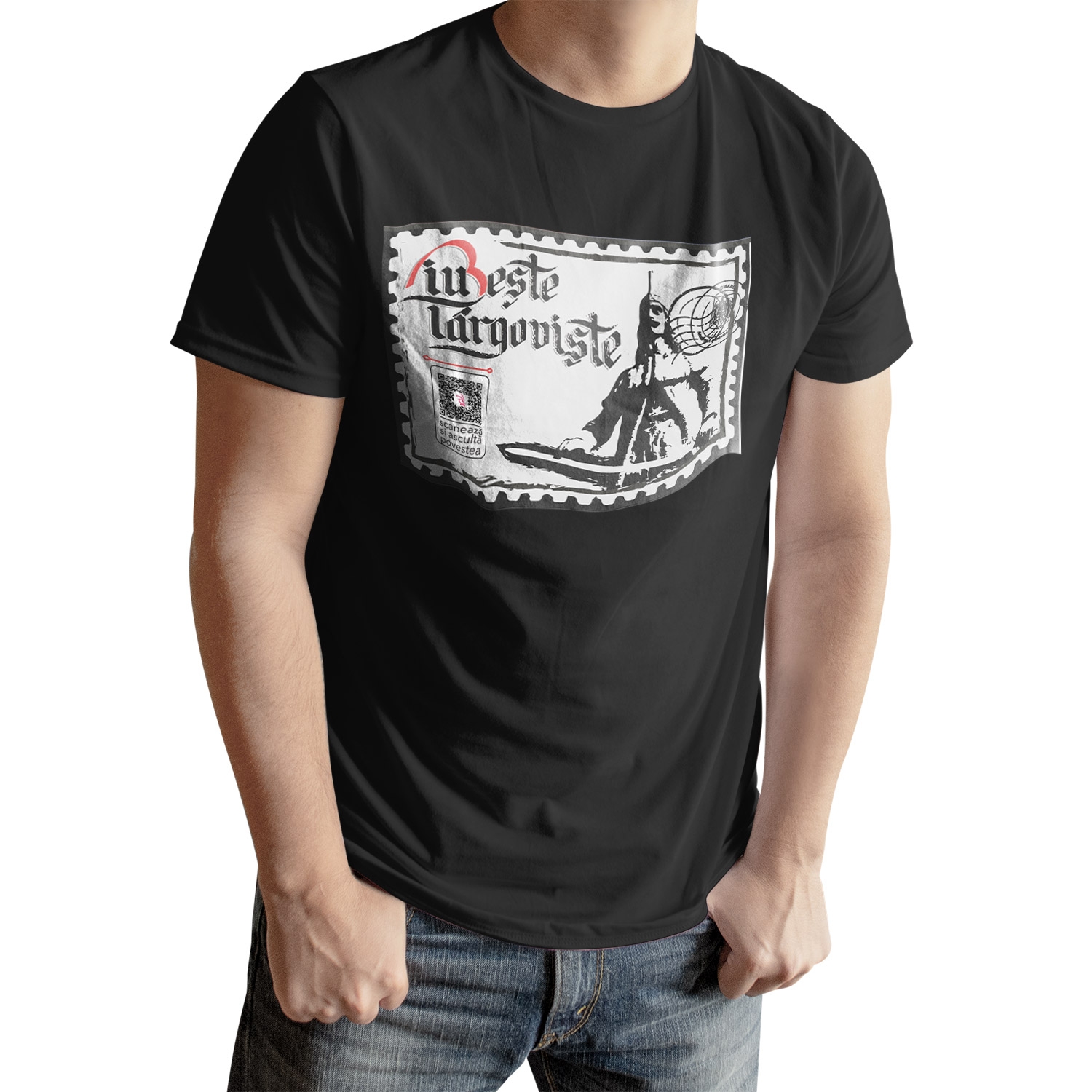 Tricou negru cadou/suvenir Iubeste Targoviste 2
