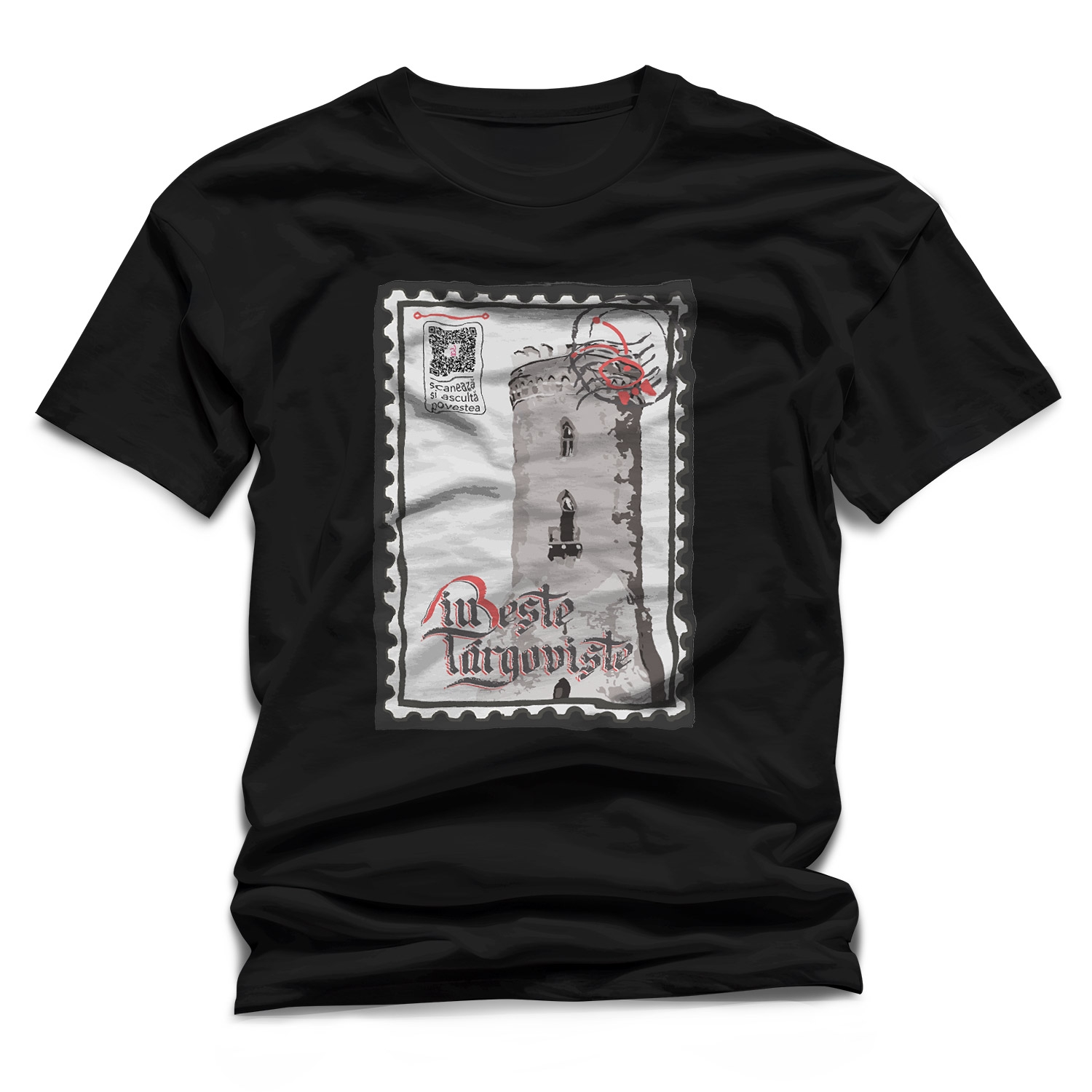 Tricou negru cadou/suvenir Iubeste Targoviste 8