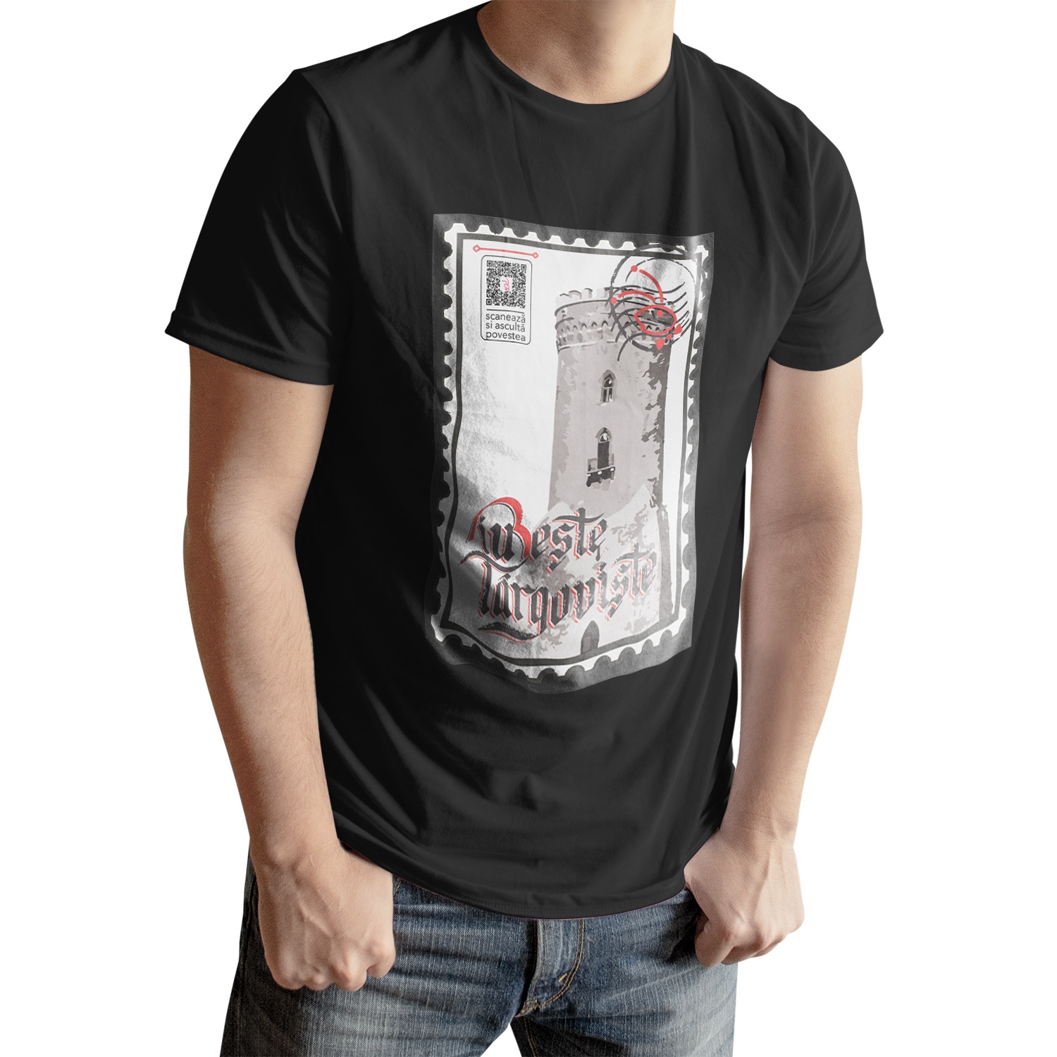 Tricou negru cadou/suvenir Iubeste Targoviste 8